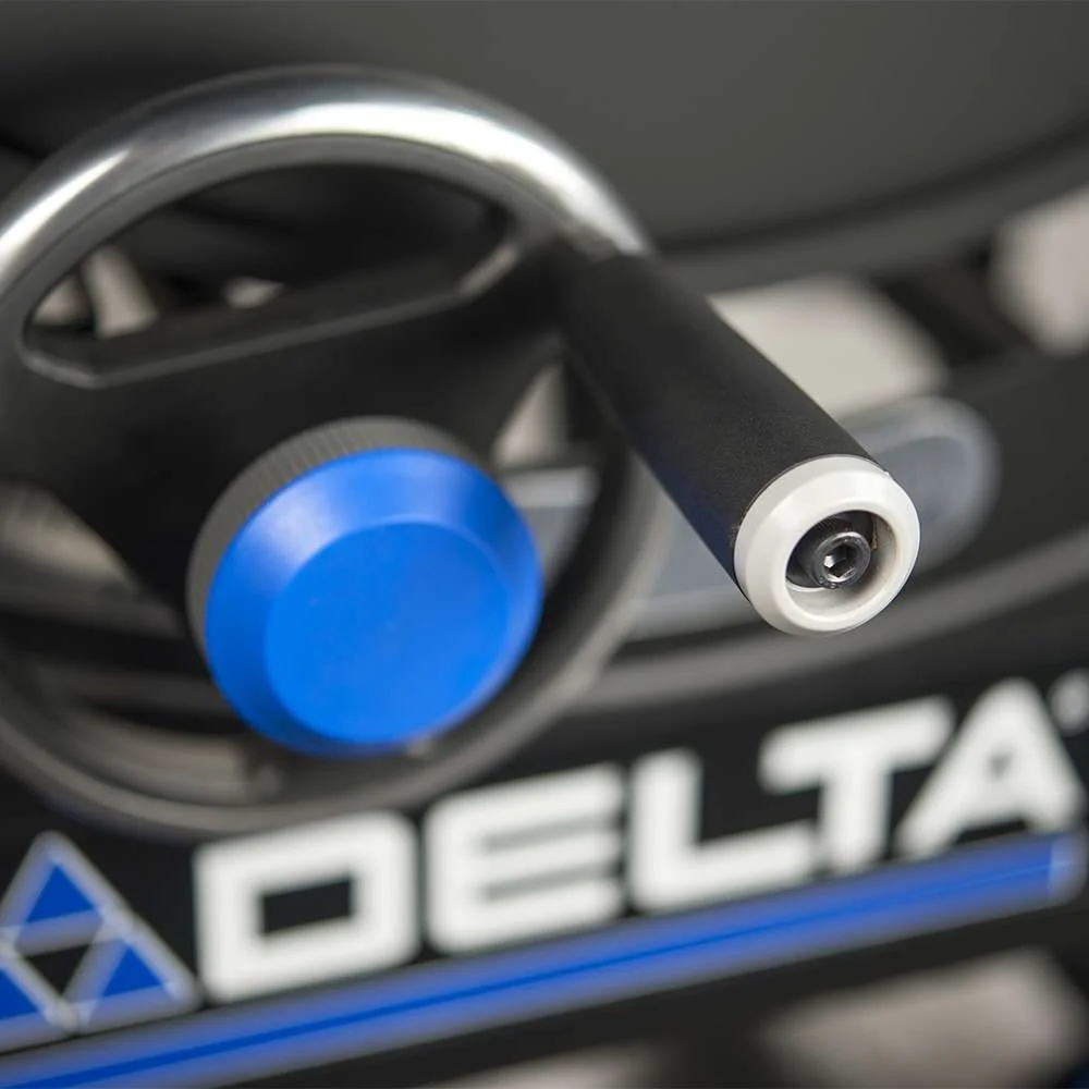 Delta 36-725T2 blade height adjustment wheel and Delta logo