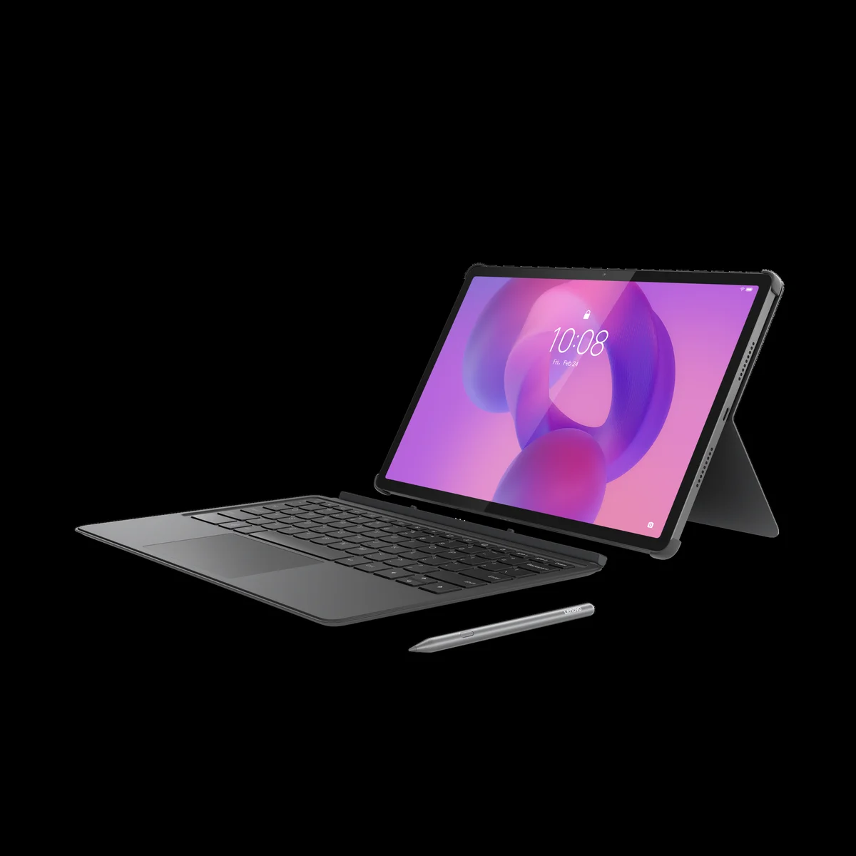 Lenovo IdeaTab Pro with keyboard folio and Tab Pen Plus in laptop mode