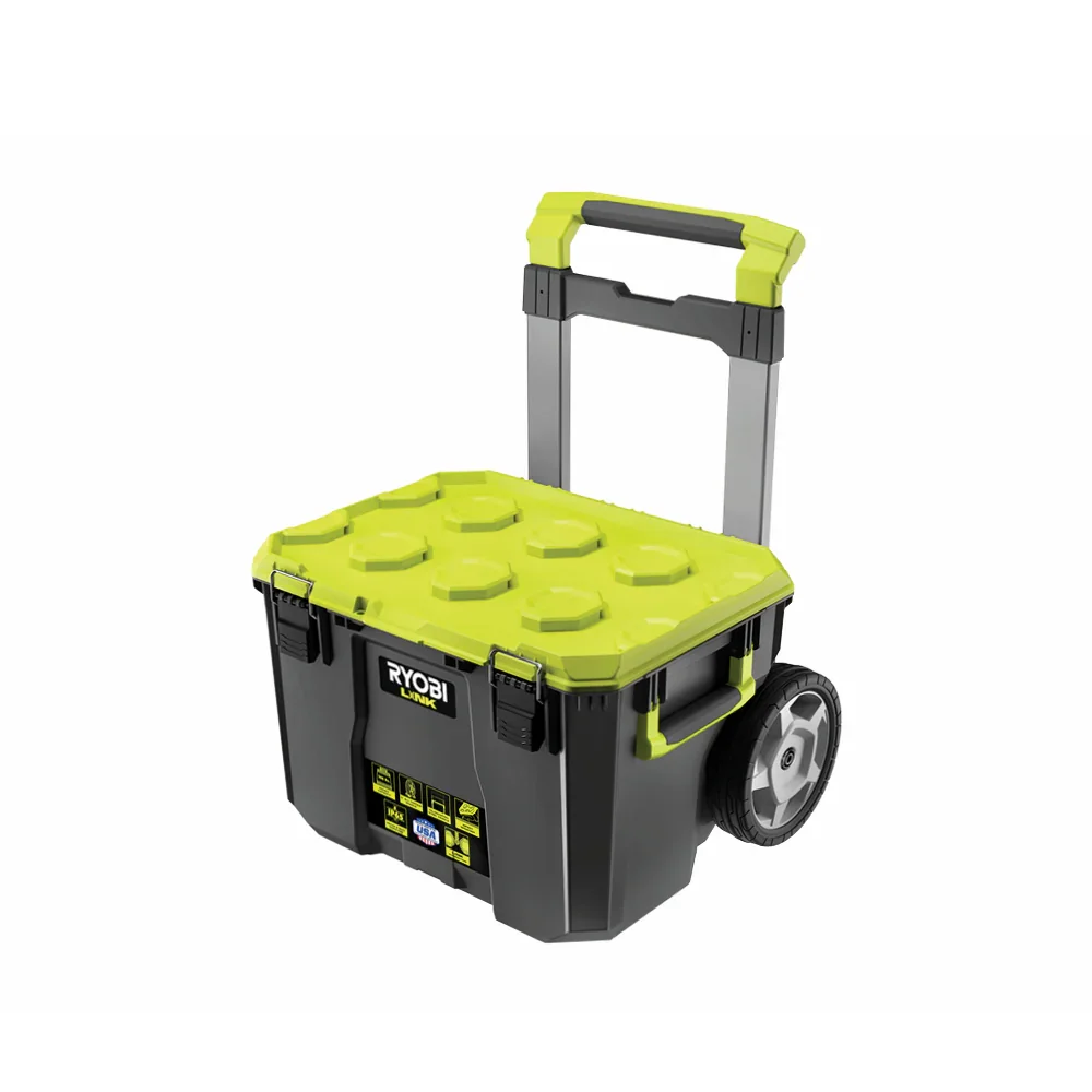 Ryobi Link Rolling Tool Box STM201 three-quarter view on white background