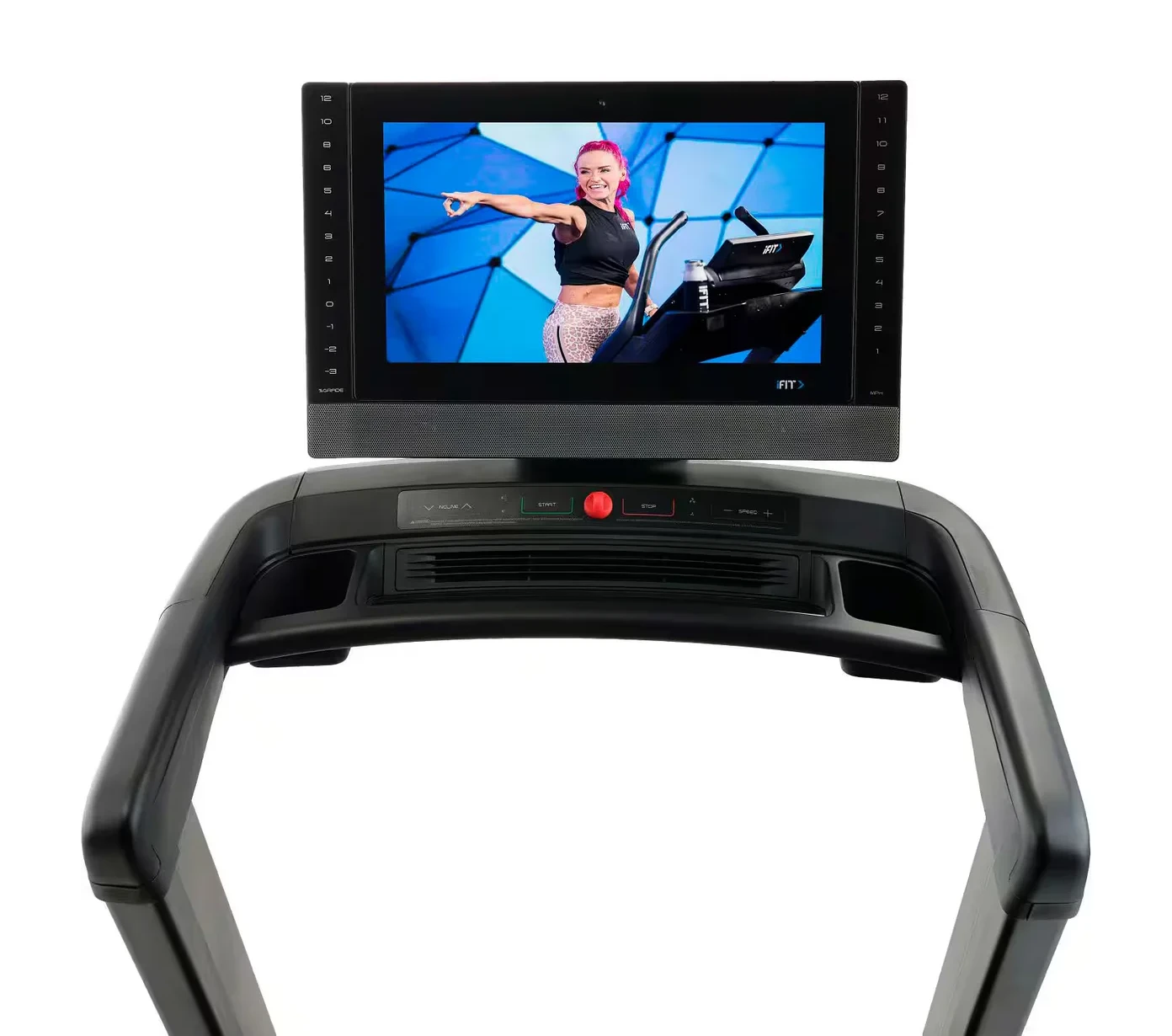 NordicTrack Commercial 2450 24-inch touchscreen and console controls close-up