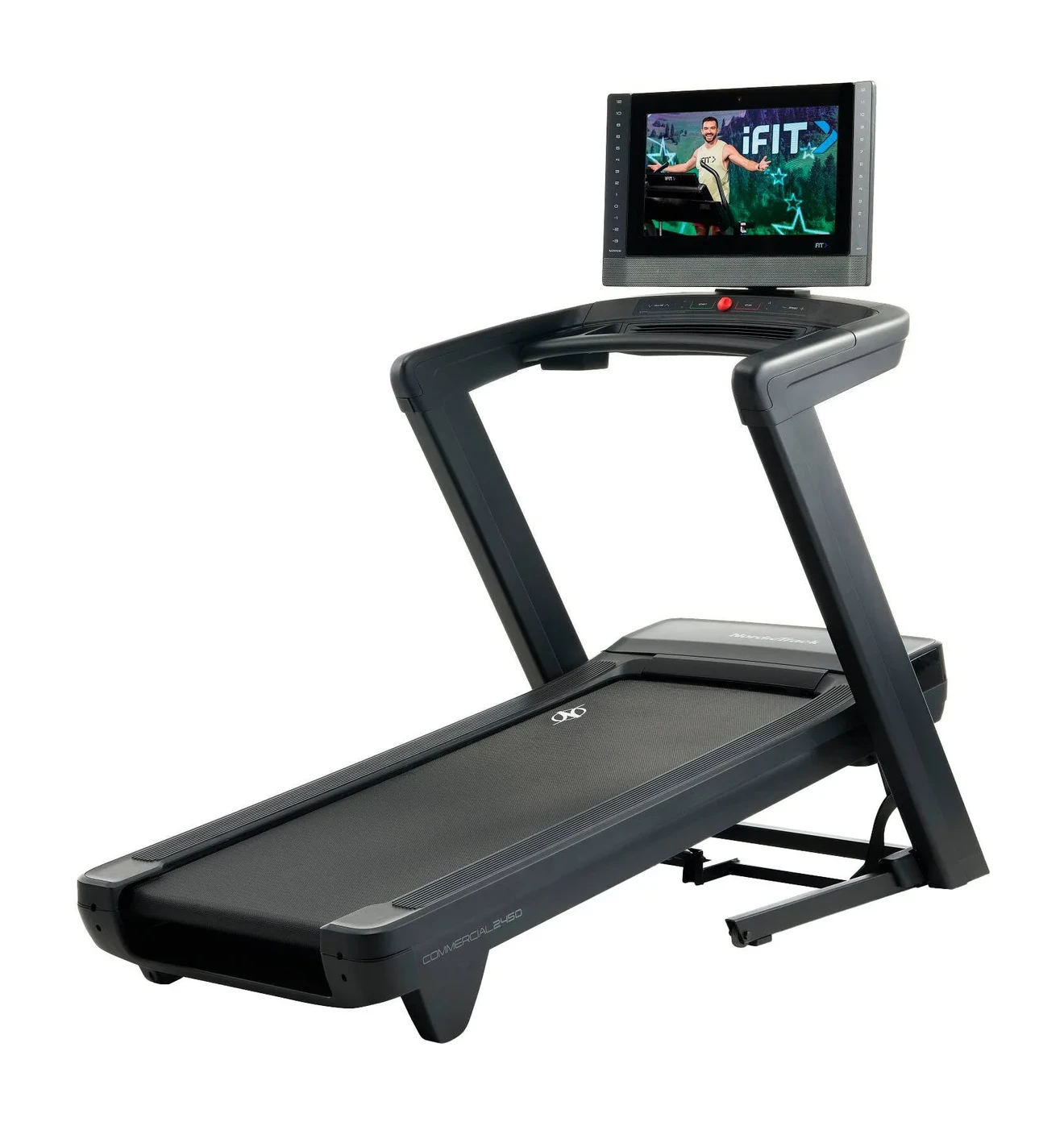 NordicTrack Commercial 2450 treadmill 3/4 angle view on white background