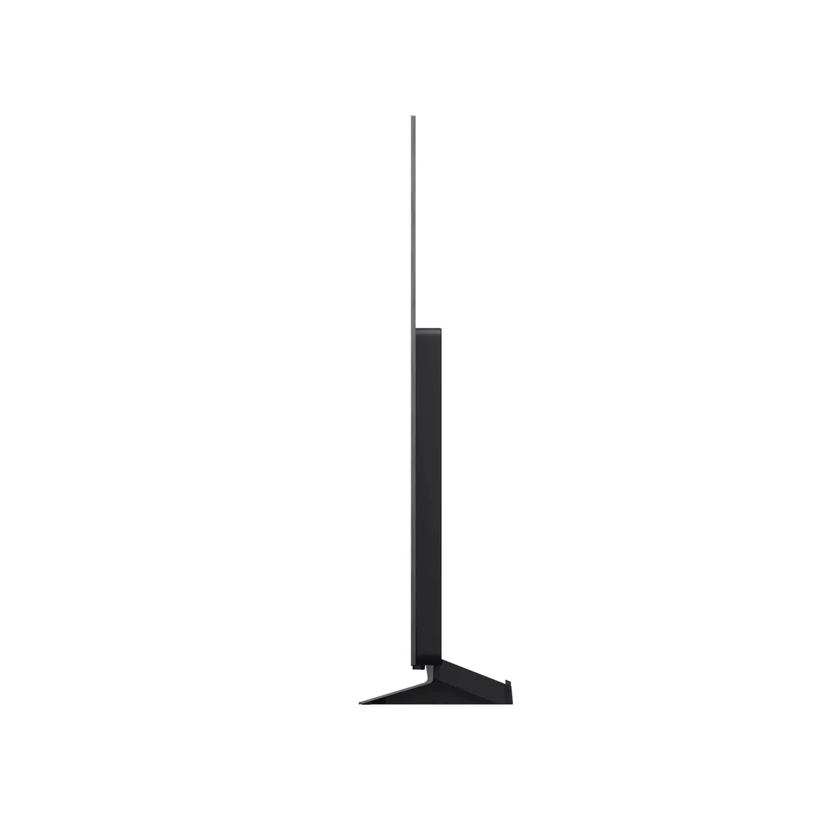 LG C6 OLED TV side profile on its stand, showing the ultra-thin panel and slim rear housing