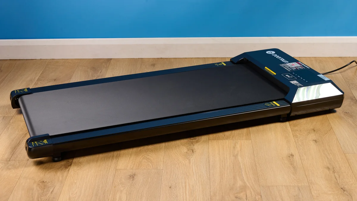 DeerRun Q1 Mini treadmill side profile showing ultra-slim 4.5-inch height
