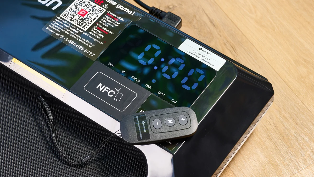 DeerRun Q1 Mini LED display and remote control close-up