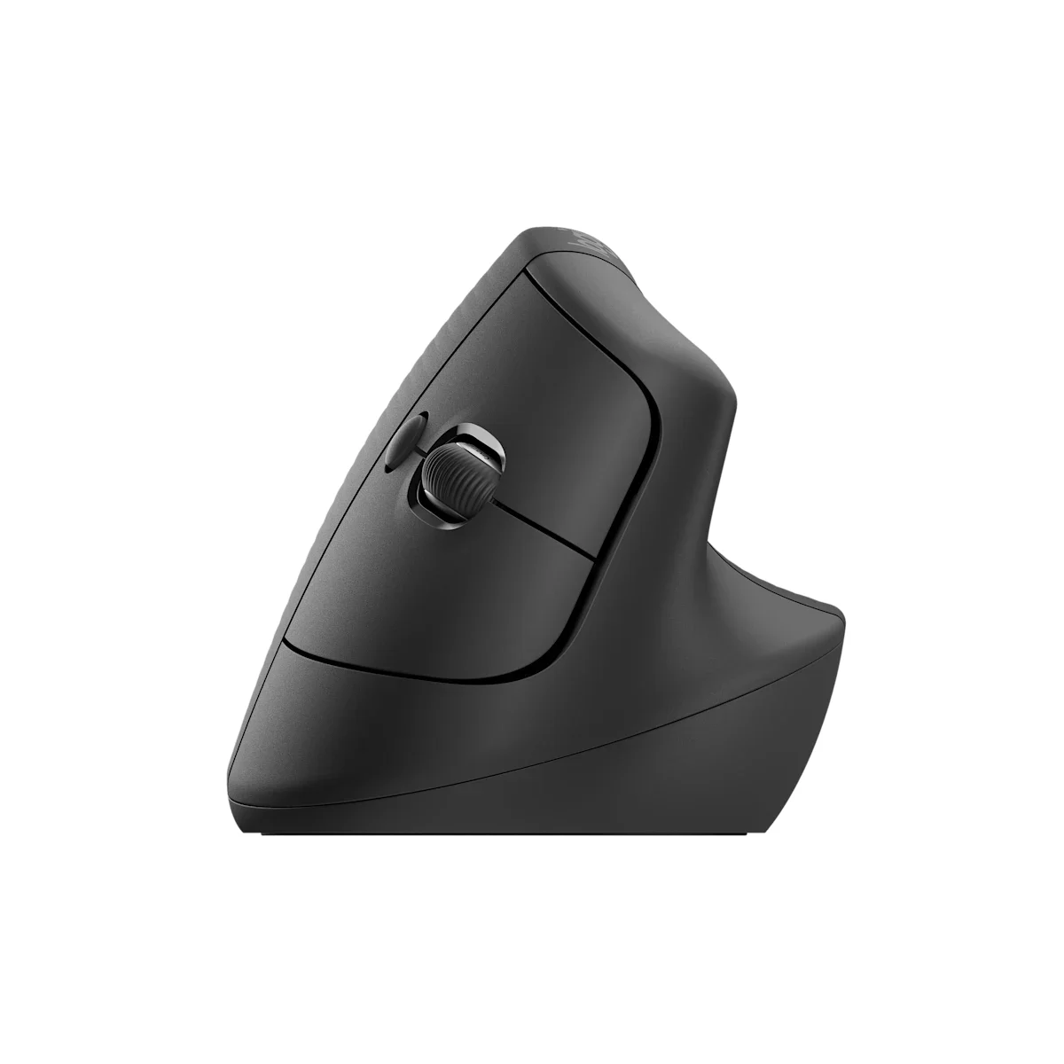 Logitech Lift vertical ergonomic mouse front side profile in graphite