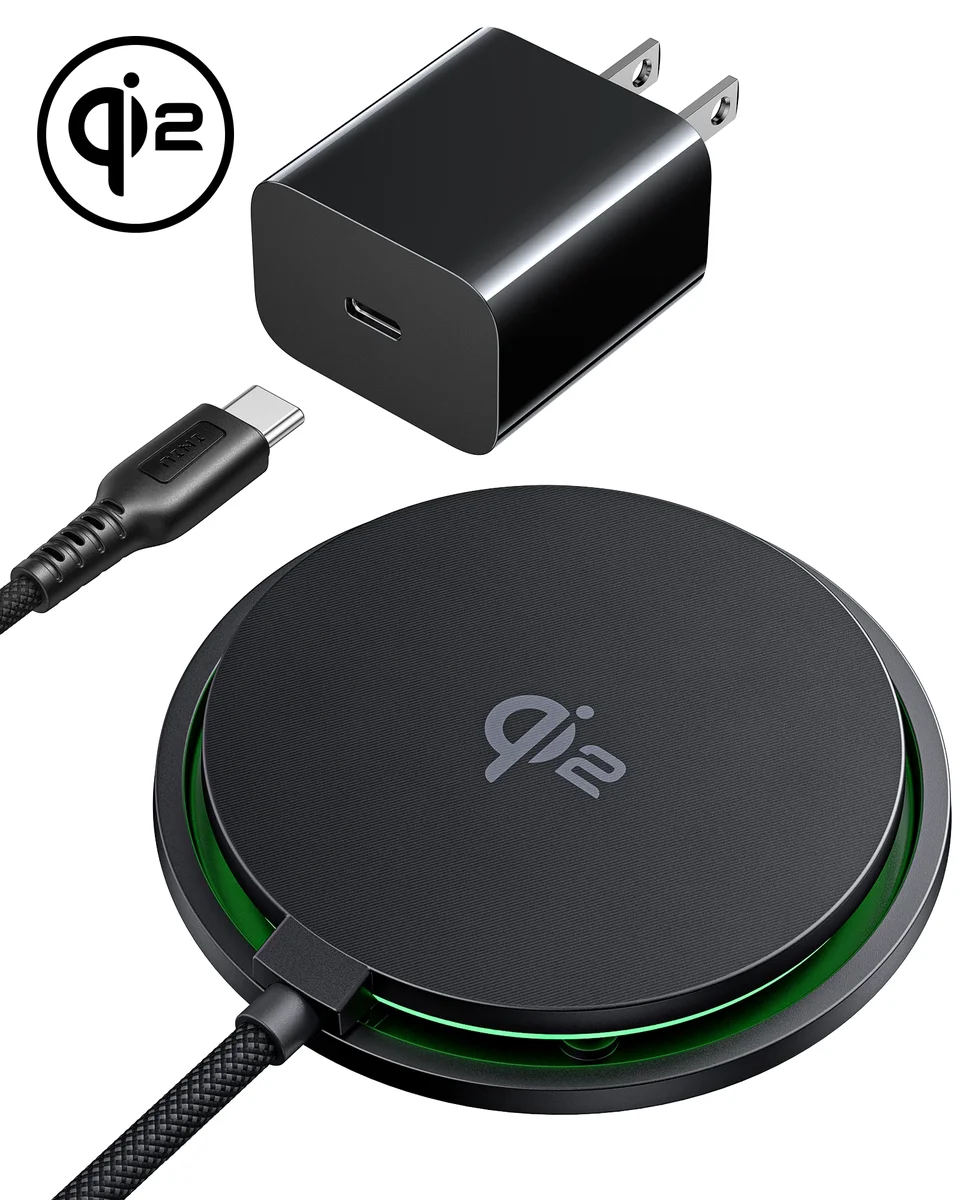 INIU SnapGo W11 magnetic wireless charger with USB-C wall adapter and braided cable