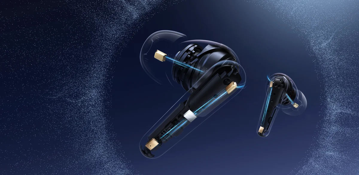 Soundcore Liberty 4 Pro transparent view of dual-driver ACAA internals
